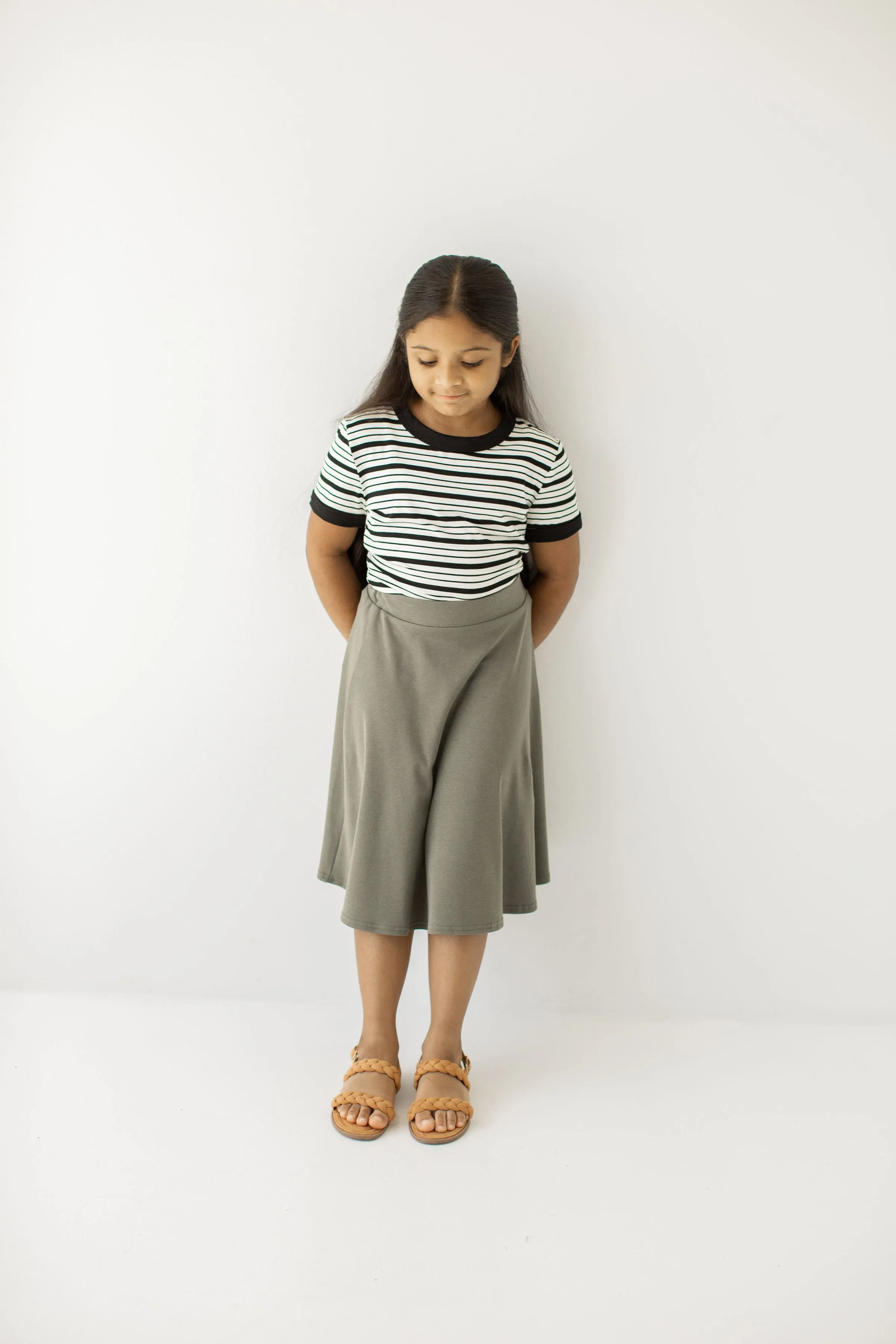 'Eva' Girl Cotton Blend Skater Skirt