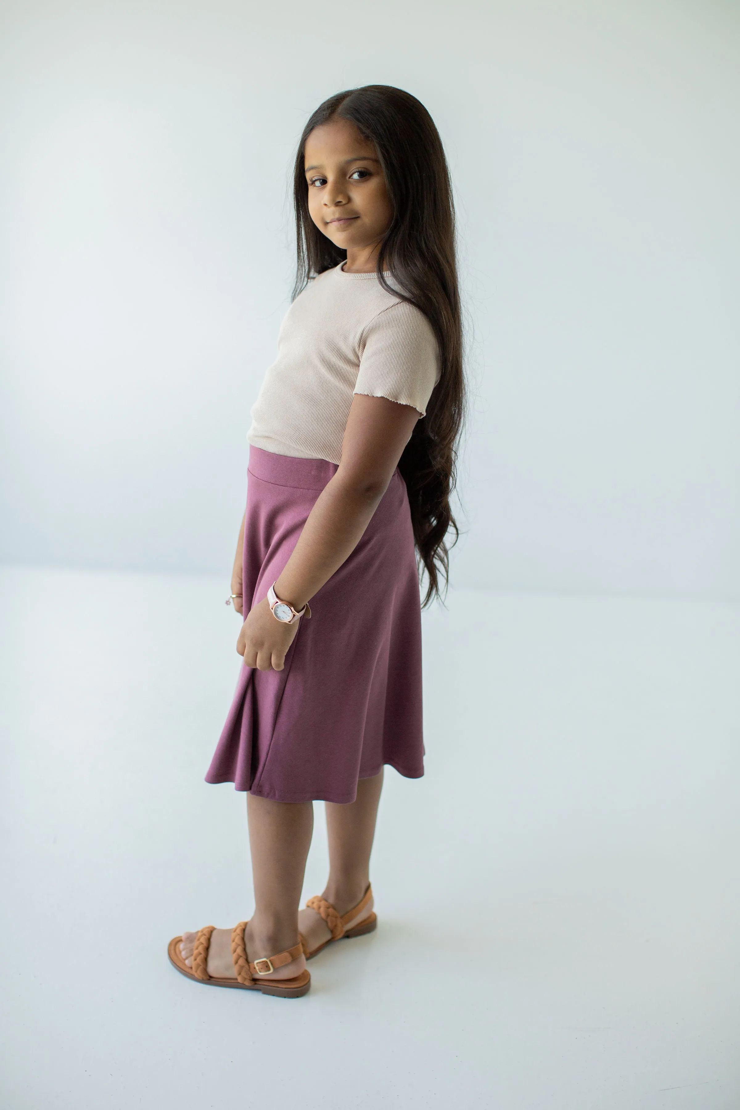 'Eva' Girl Cotton Blend Skater Skirt