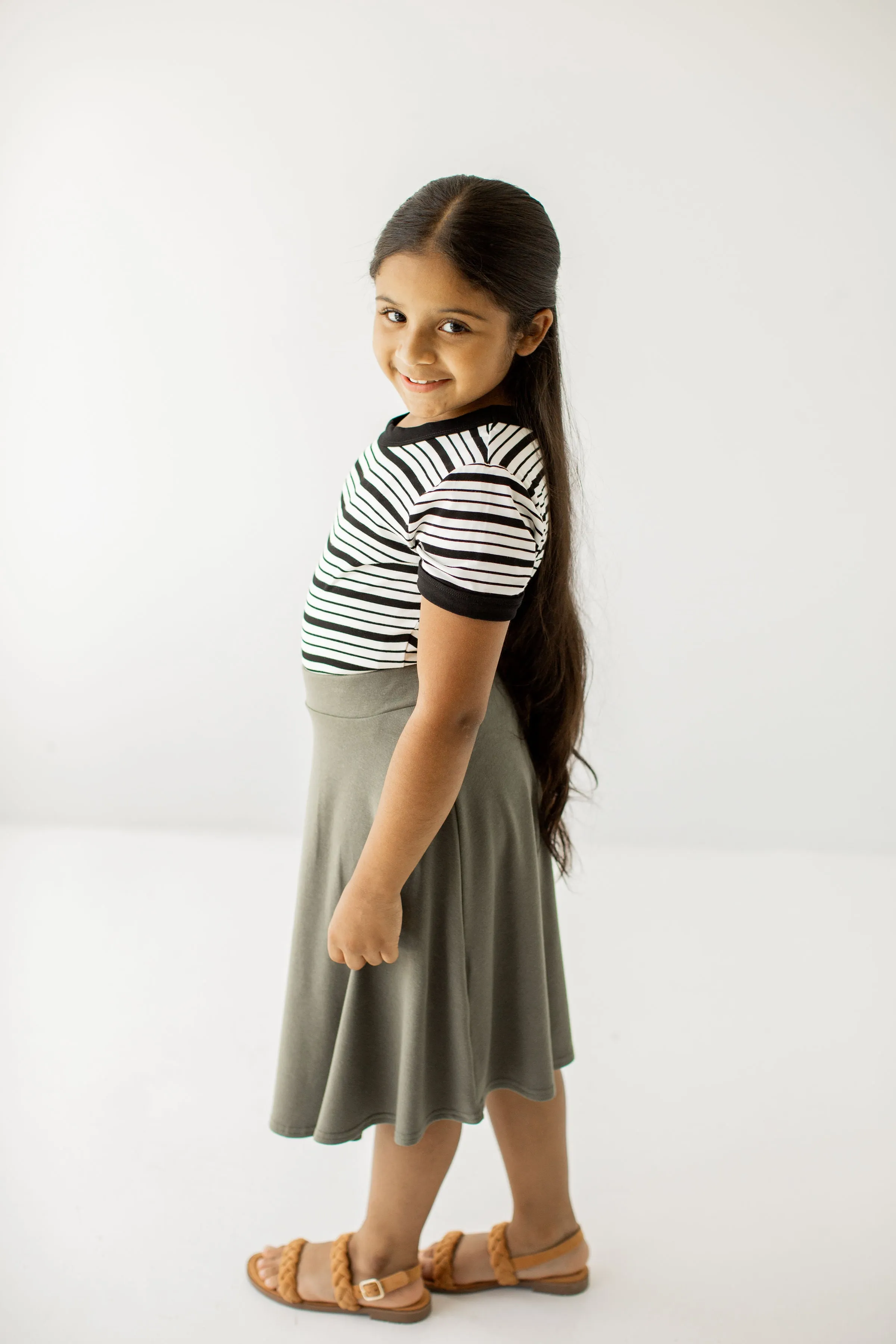 'Eva' Girl Cotton Blend Skater Skirt