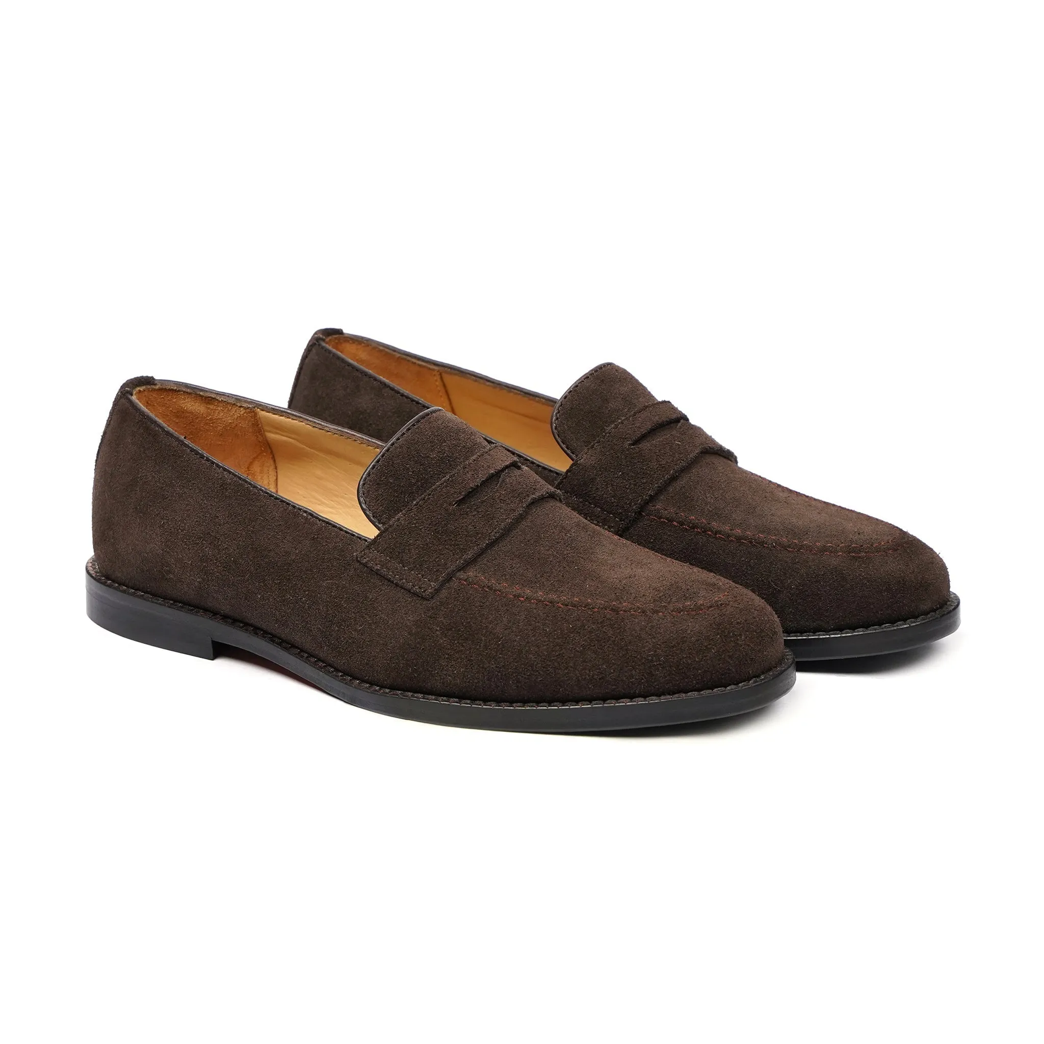 Favara - Men's Dark Brown Kid Suede Loafer