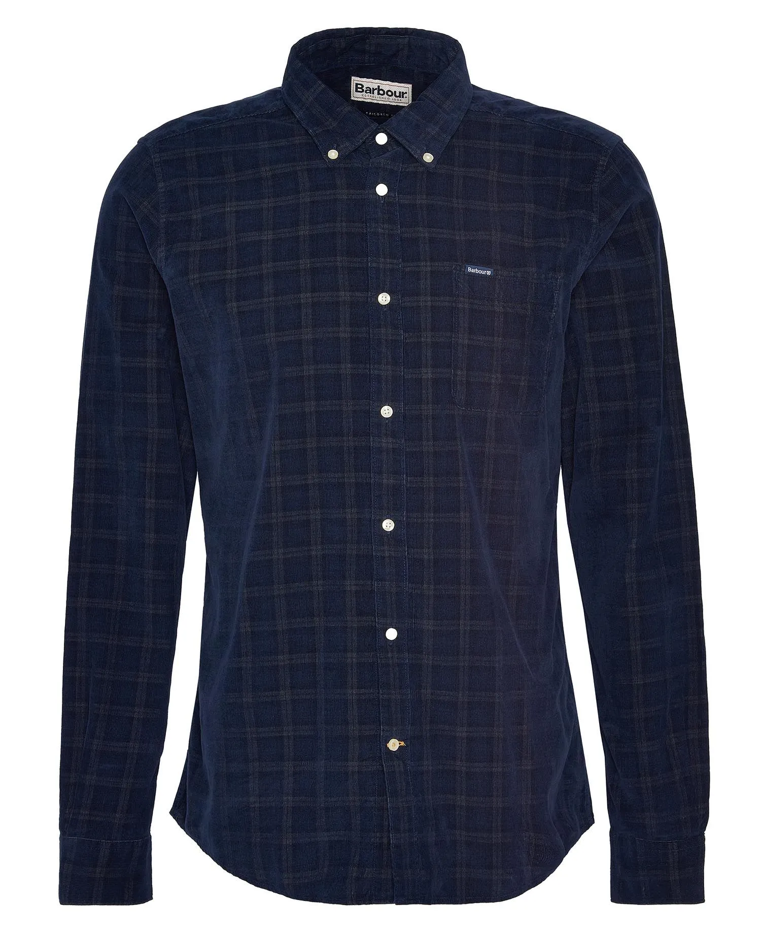 Harthill Checked Cord Shirt in Navy