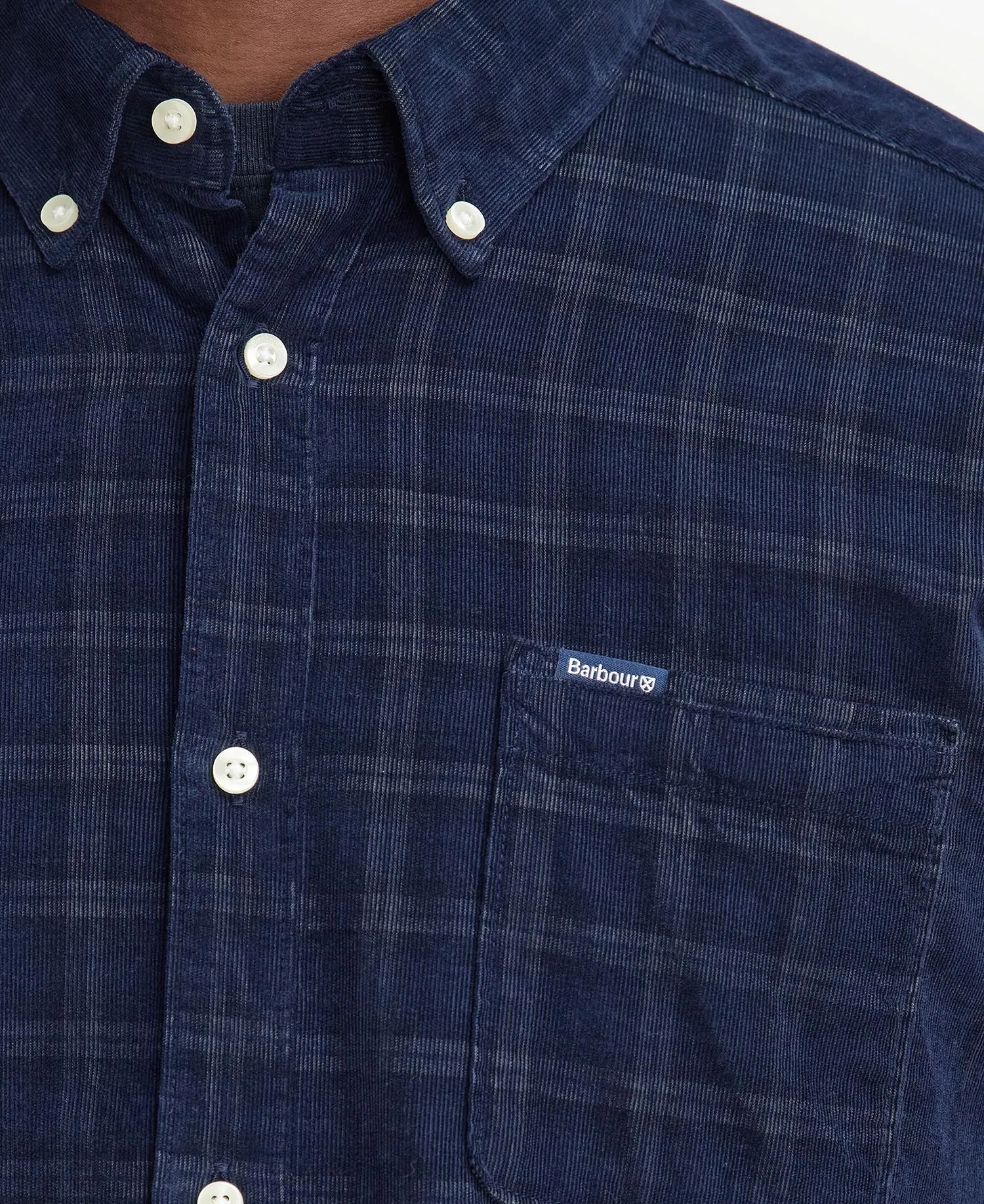 Harthill Checked Cord Shirt in Navy