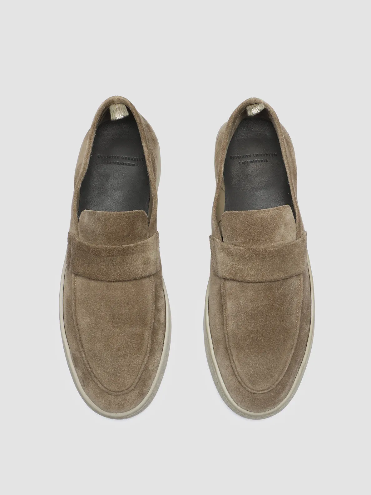 HERBIE 001 - Taupe Suede Penny Loafers