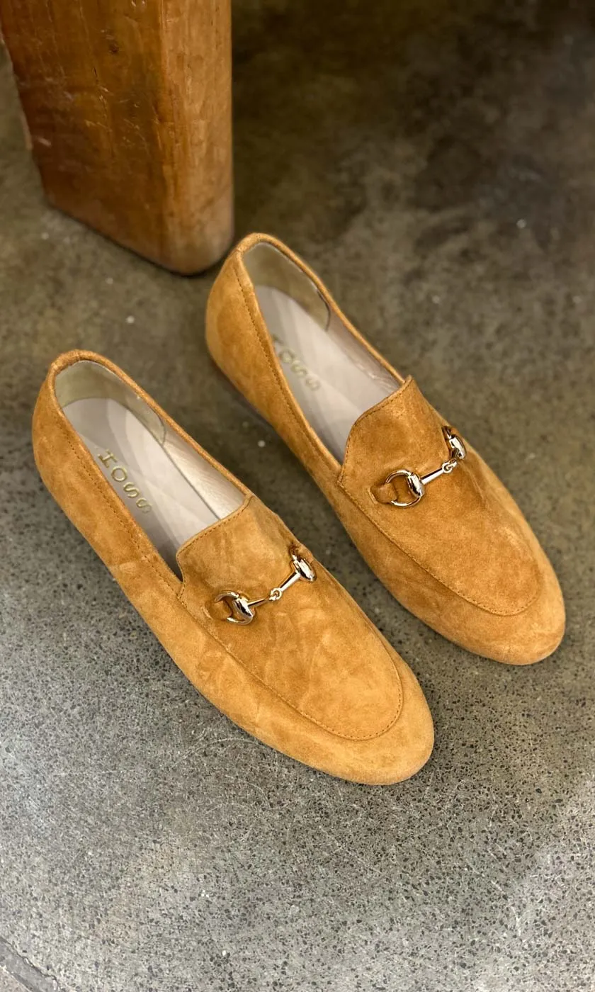 HOSS Suede Buckle Loafer - Tan