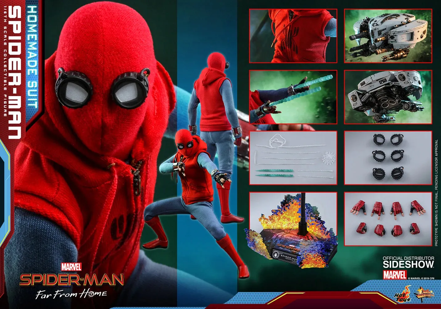 HOT TOYS MARVEL SPIDER-MAN FAR FROM HOME (HOMEMADE SUIT VERSION) COLLECTIBLE FIGURE 1/6TH SCALE - MMS552