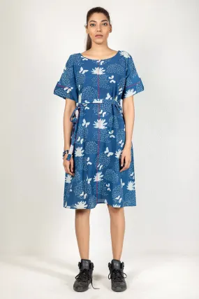 Indigo-Colored Dabu Printed Dress