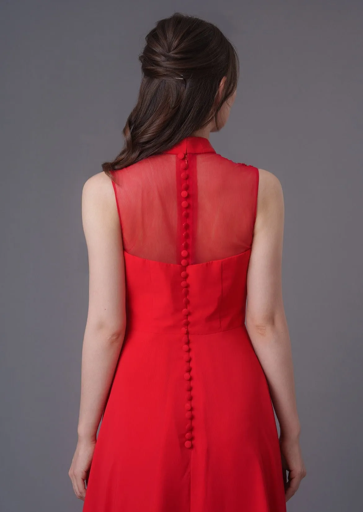 Iris A-Line Red Bridal Qipao - RTW