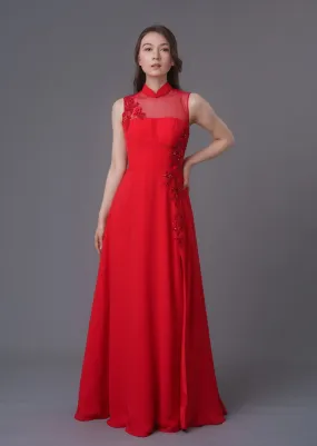 Iris A-Line Red Bridal Qipao - RTW