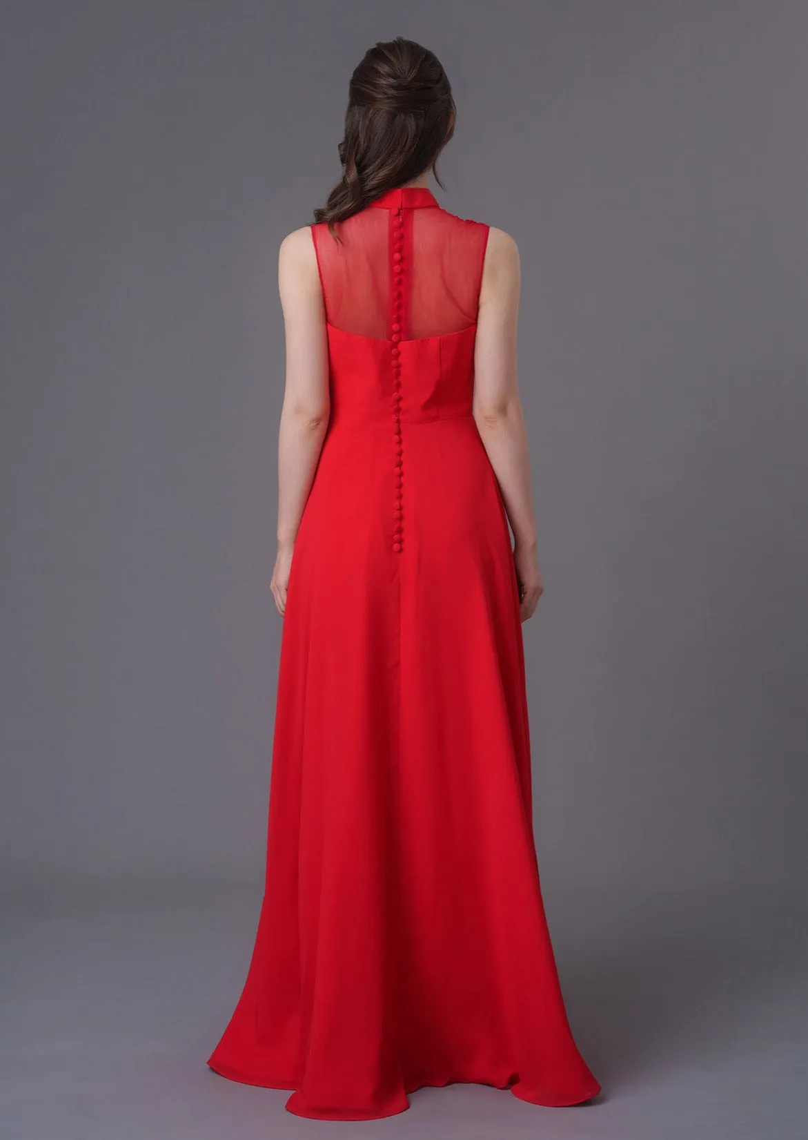 Iris A-Line Red Bridal Qipao - RTW