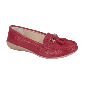 Jo & Joe Tahiti Berry Womens Casual Comfort Leather Loafers