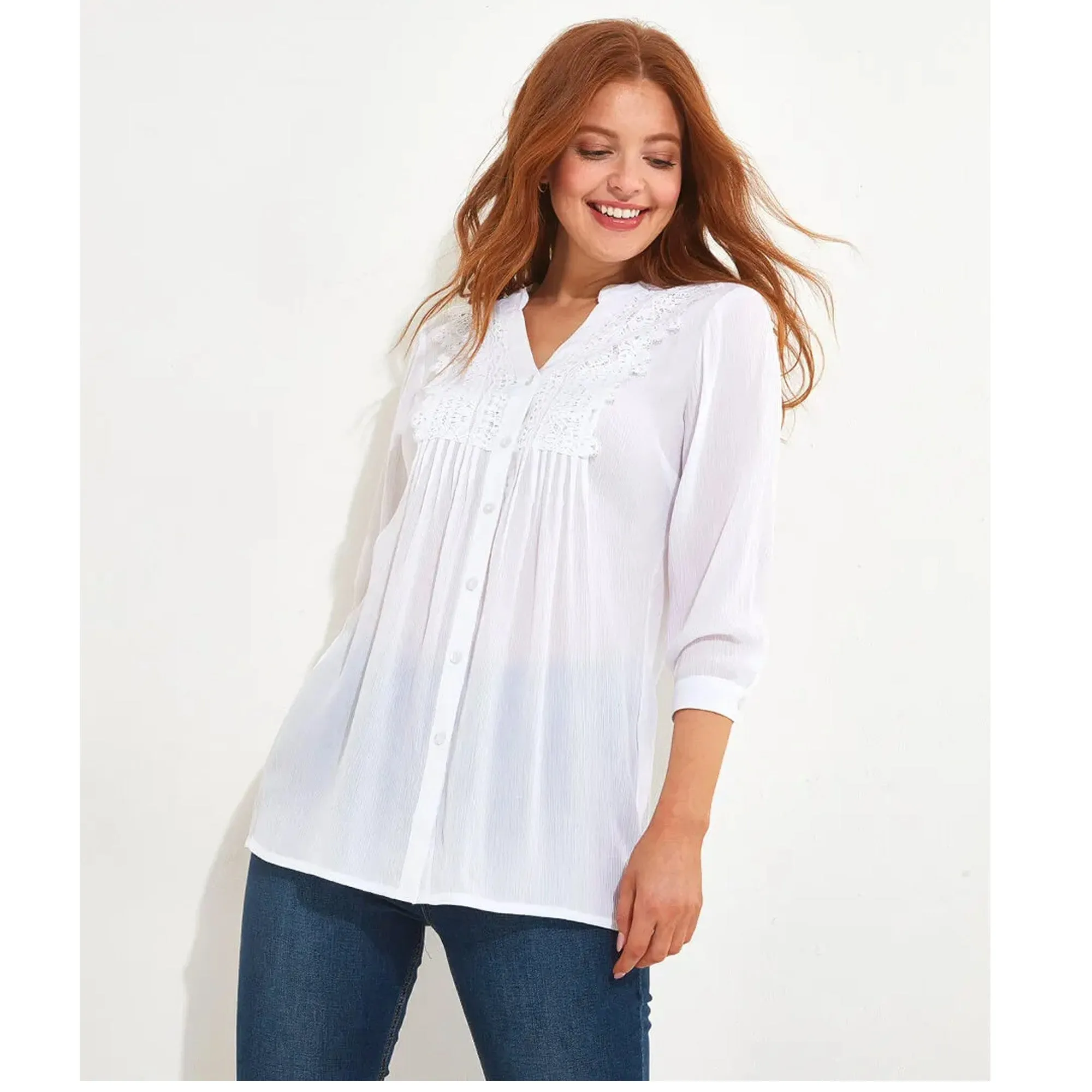 Joe Browns 12 White Favourite Longline Blouse