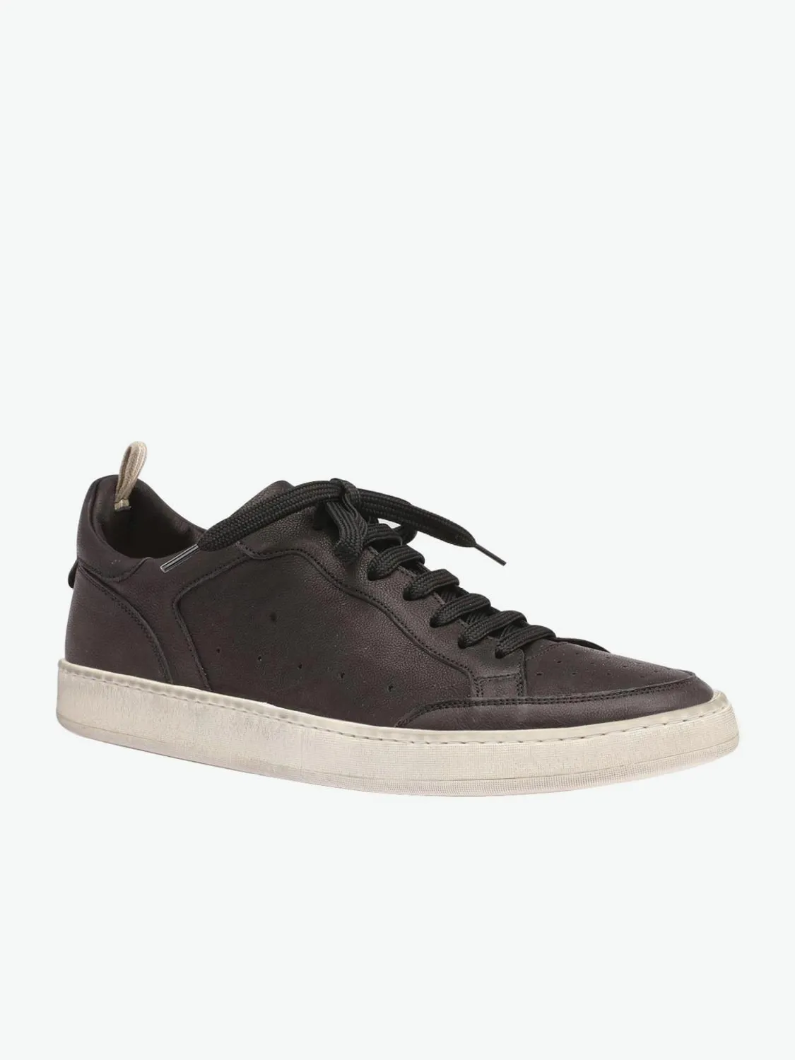 Kareem Dirty Black Leather Sneakers