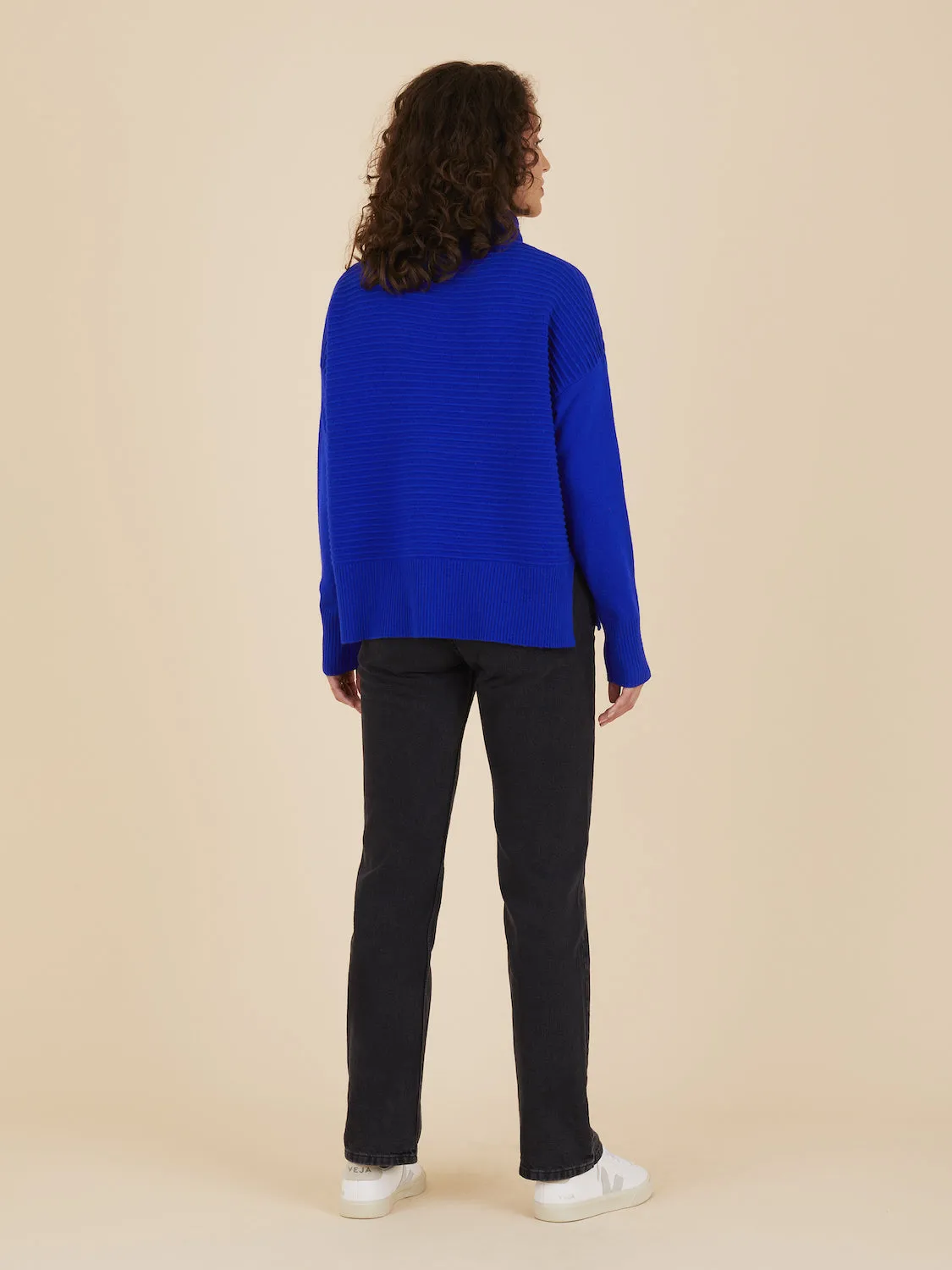 Kyle Roll Neck Sapphire Cashmere Jumper