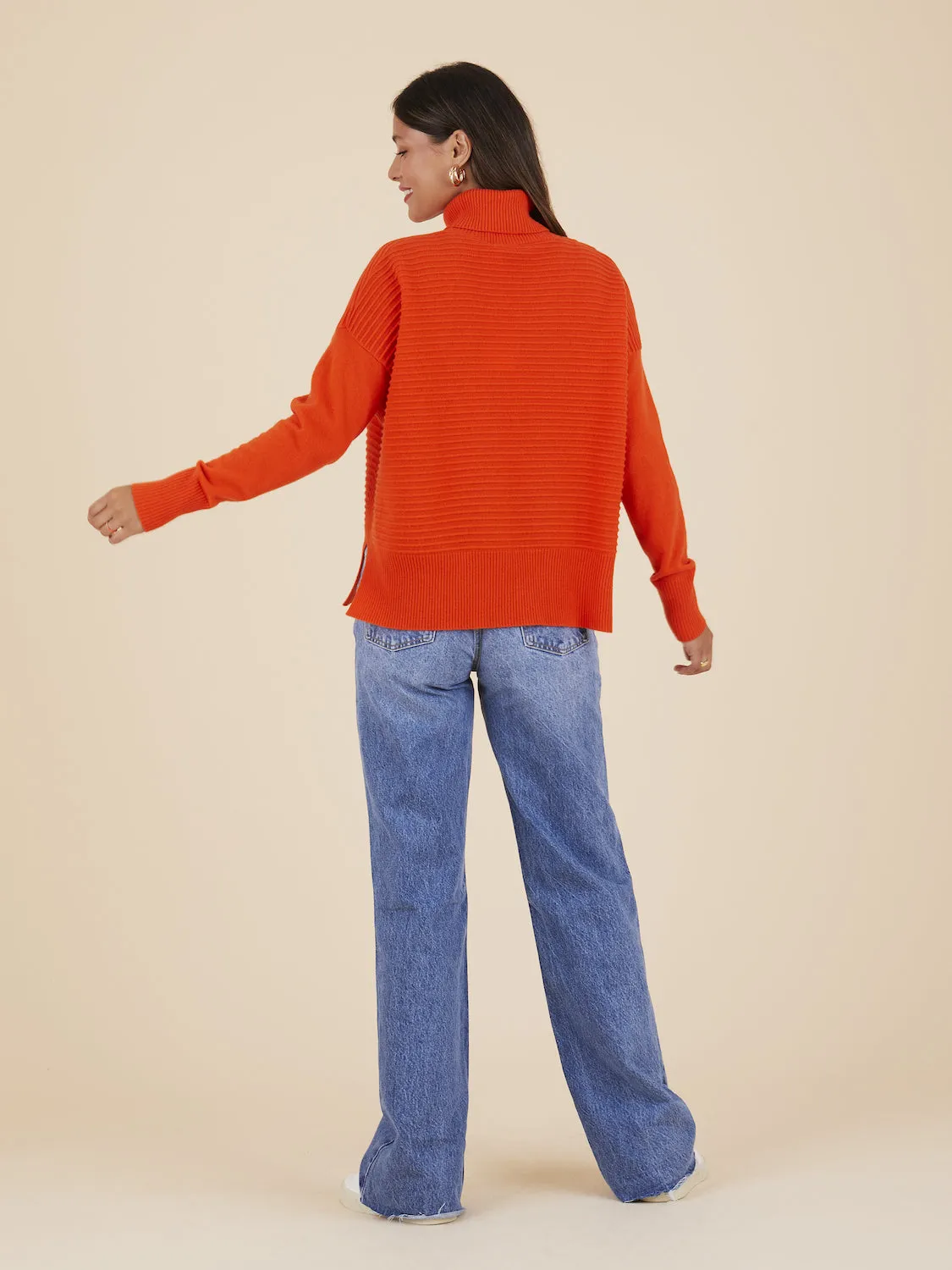 Kyle Roll Neck Tangerine Jumper