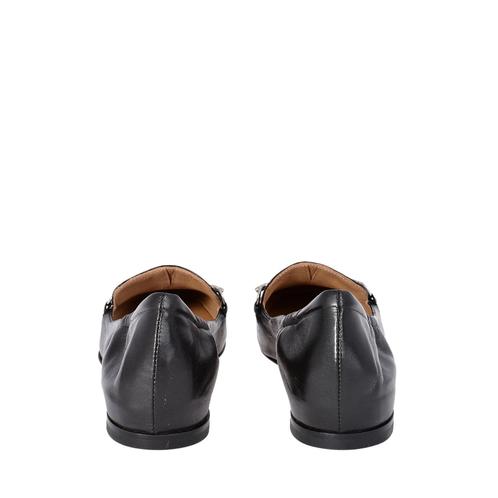 Lena Black Leather Loafers