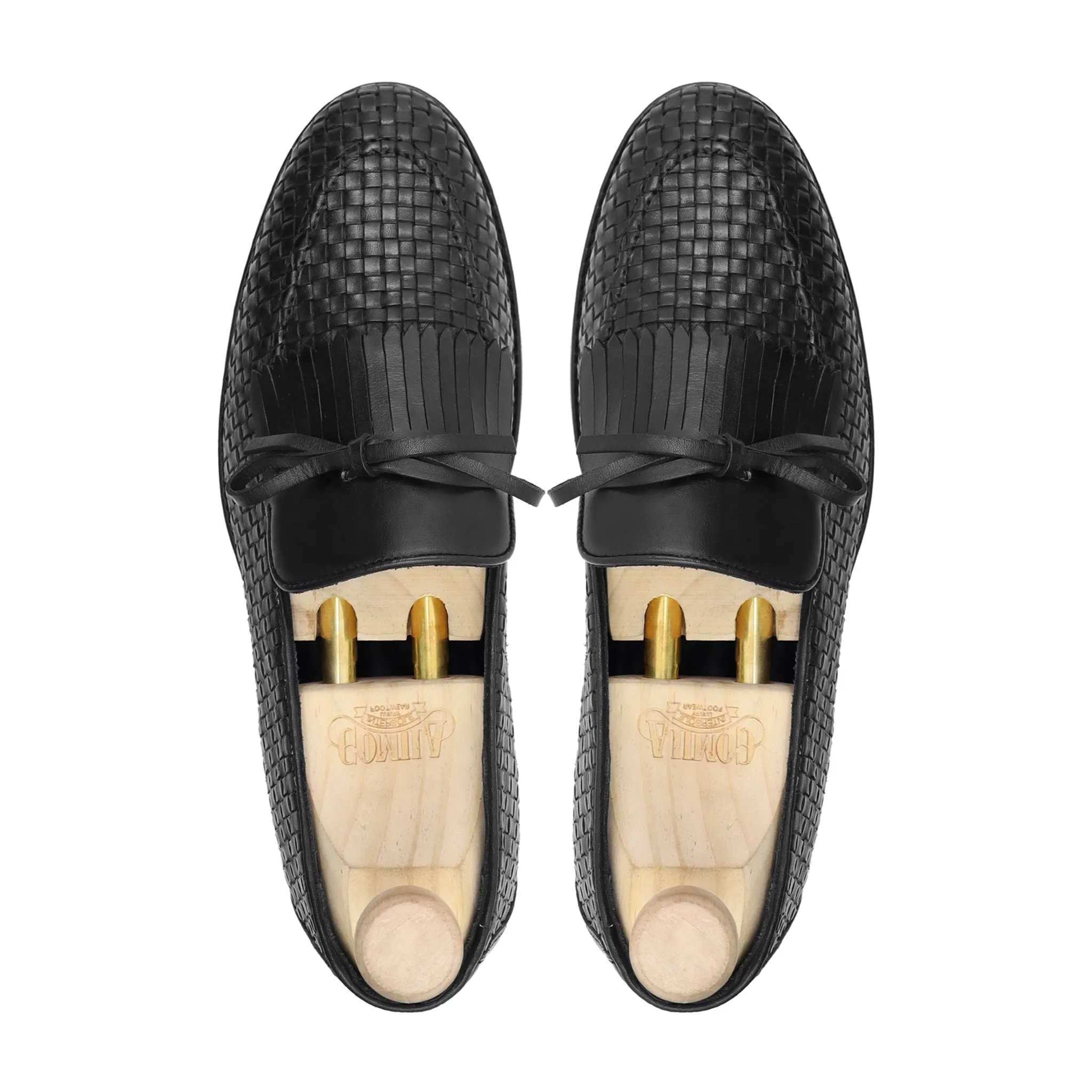 Lublin - Men's Black Hand Woven Calf Leather Loafer