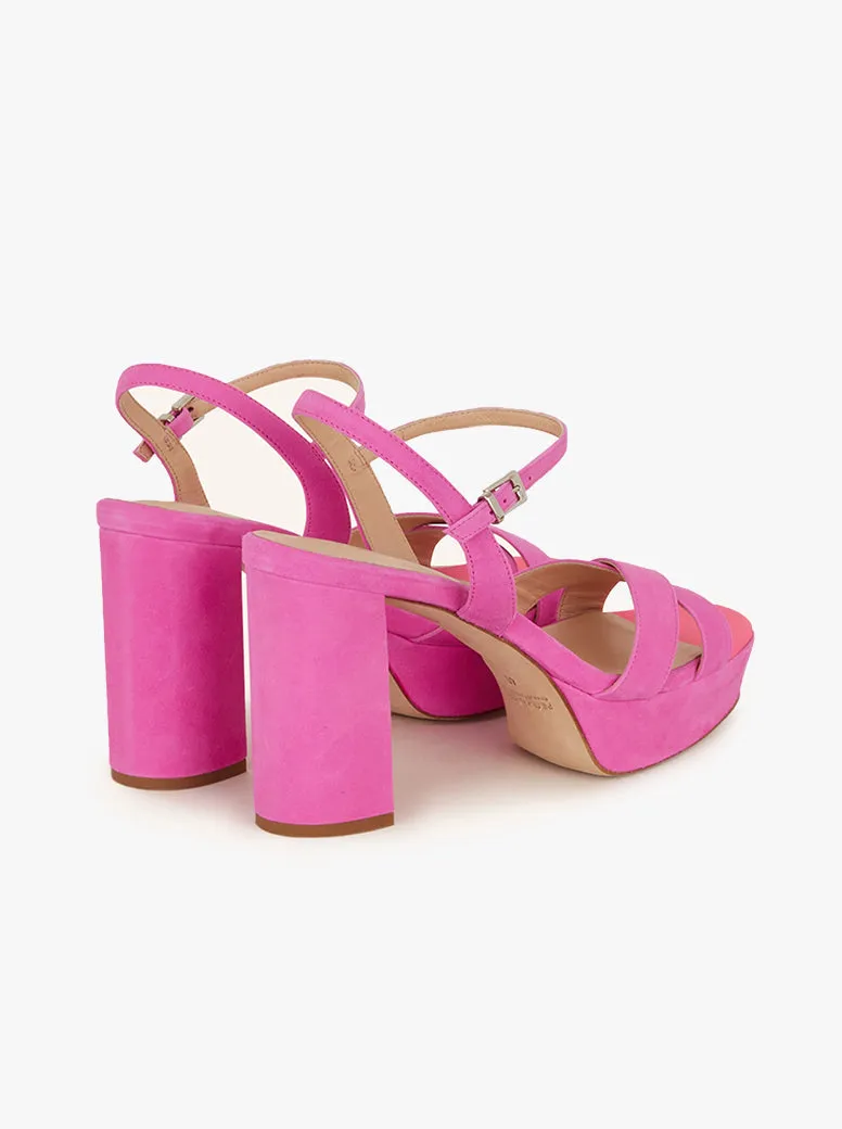 Lynna hot pink suede