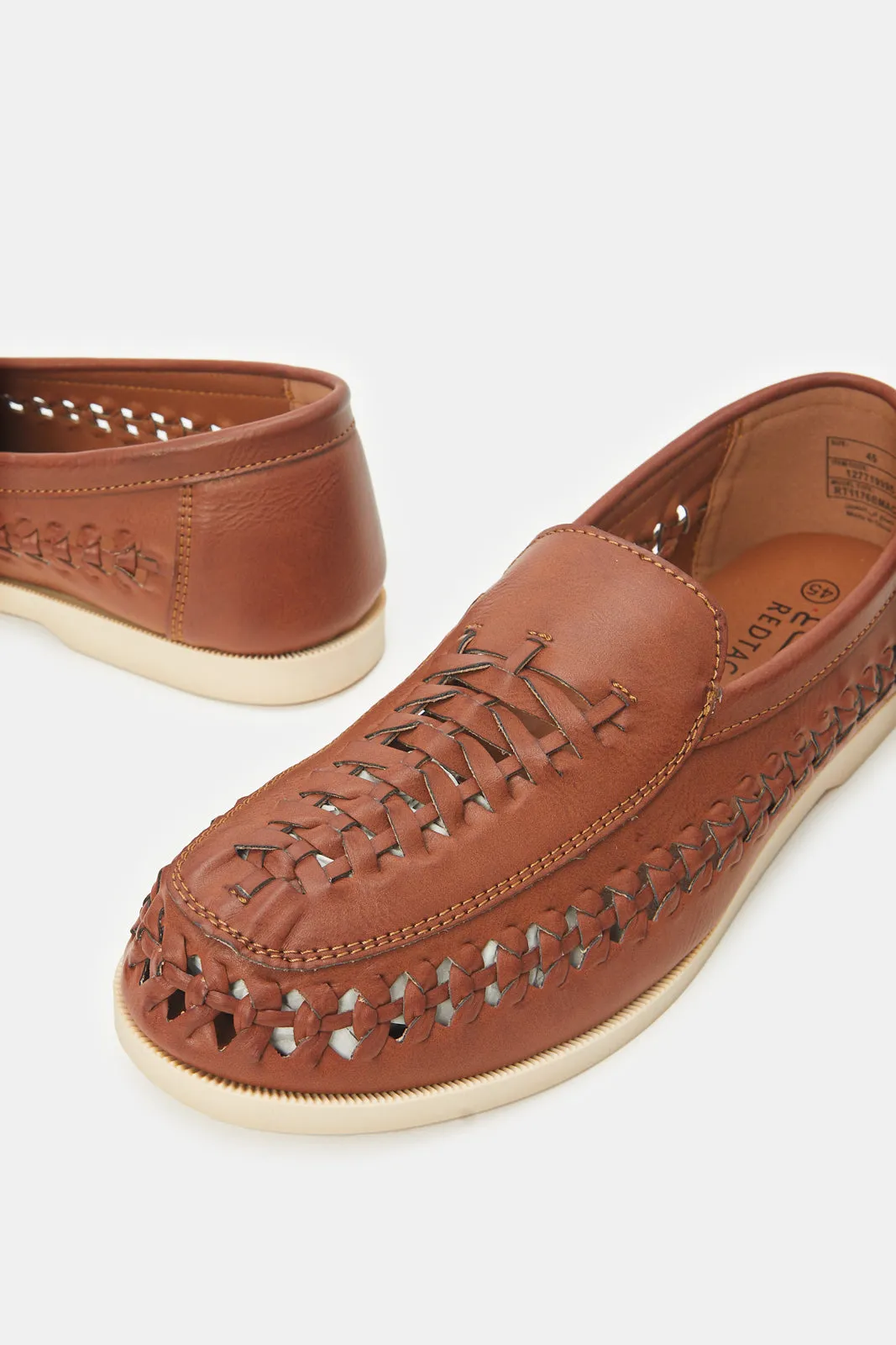 Men Brown Woven Loafers