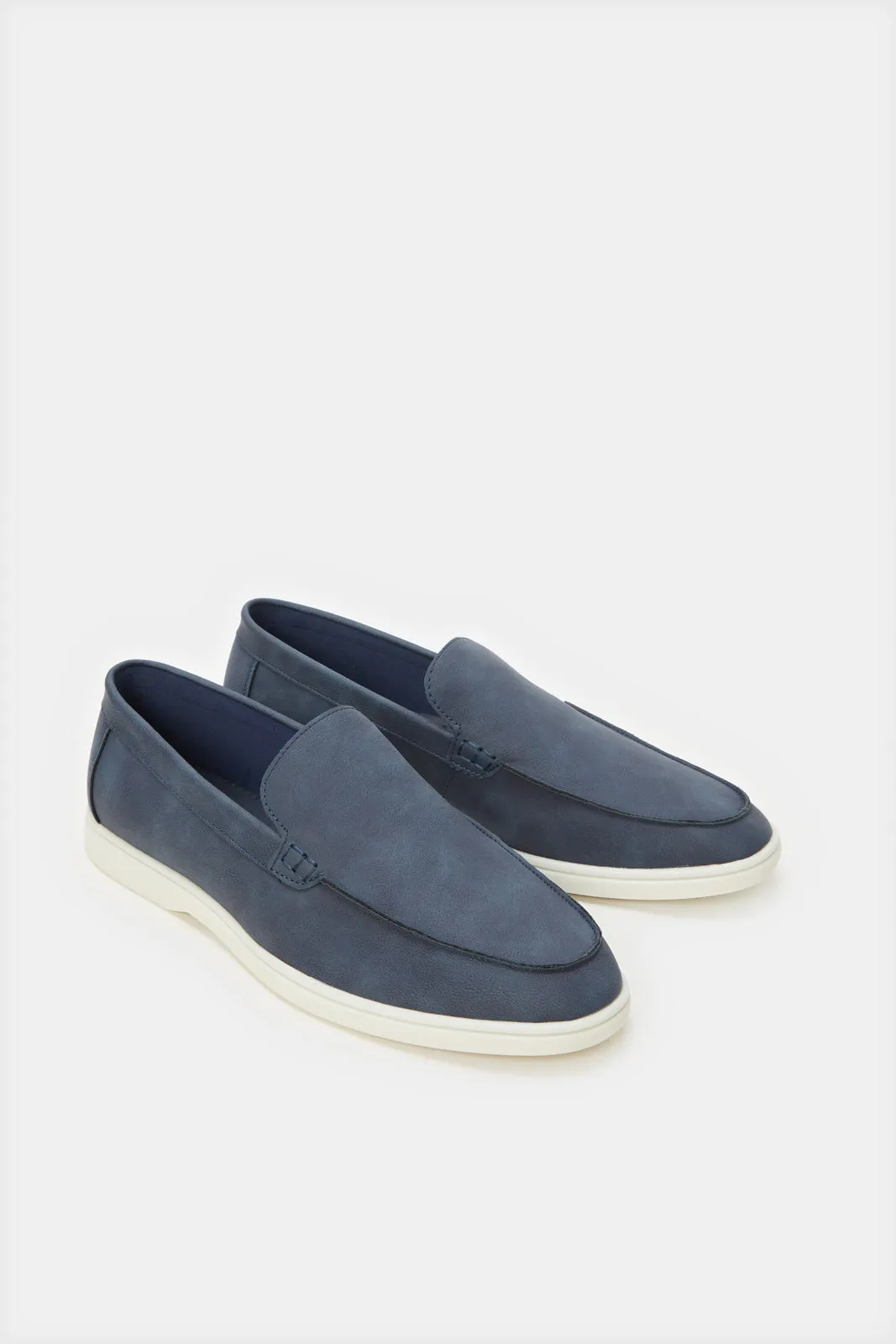 Men Navy Textured Loafer