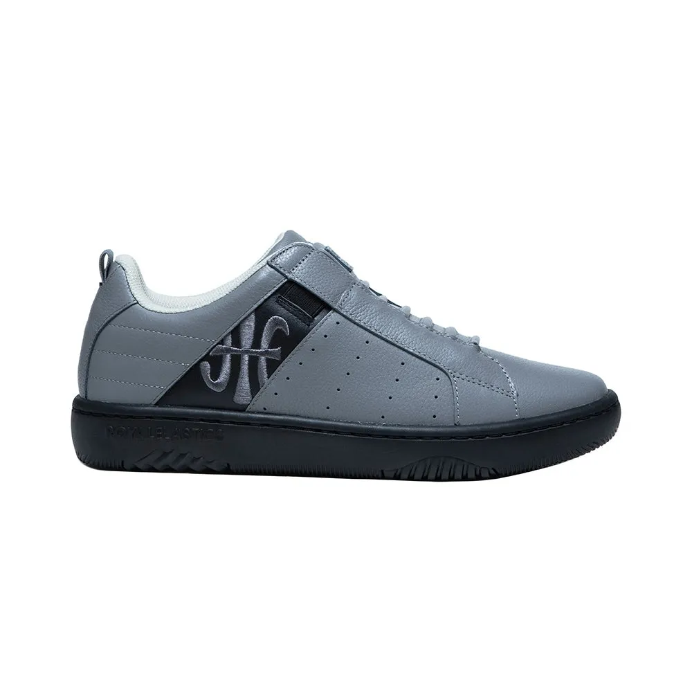 Men's Icon 2.0 Gray Black Logo Leather Sneakers 06514-889