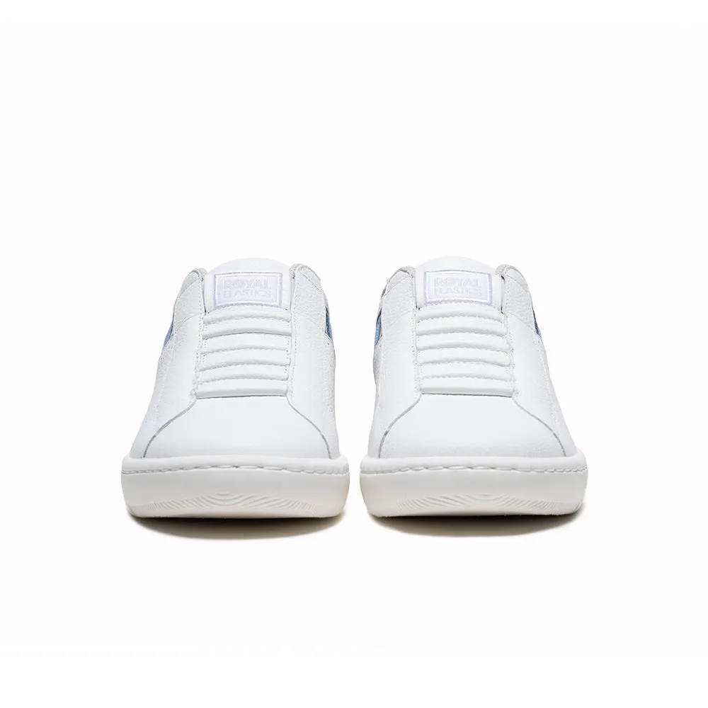 Men's Icon 2.0 White Blue Logo Leather Sneakers 06522-058