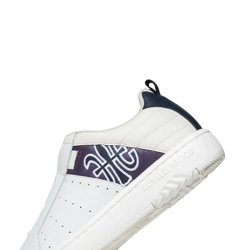 Men's Icon 2.0 White Purple Logo Leather Sneakers 06512-065