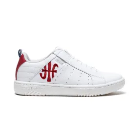 Men's Icon 2.0 White Red Logo Leather Sneakers 06523-015