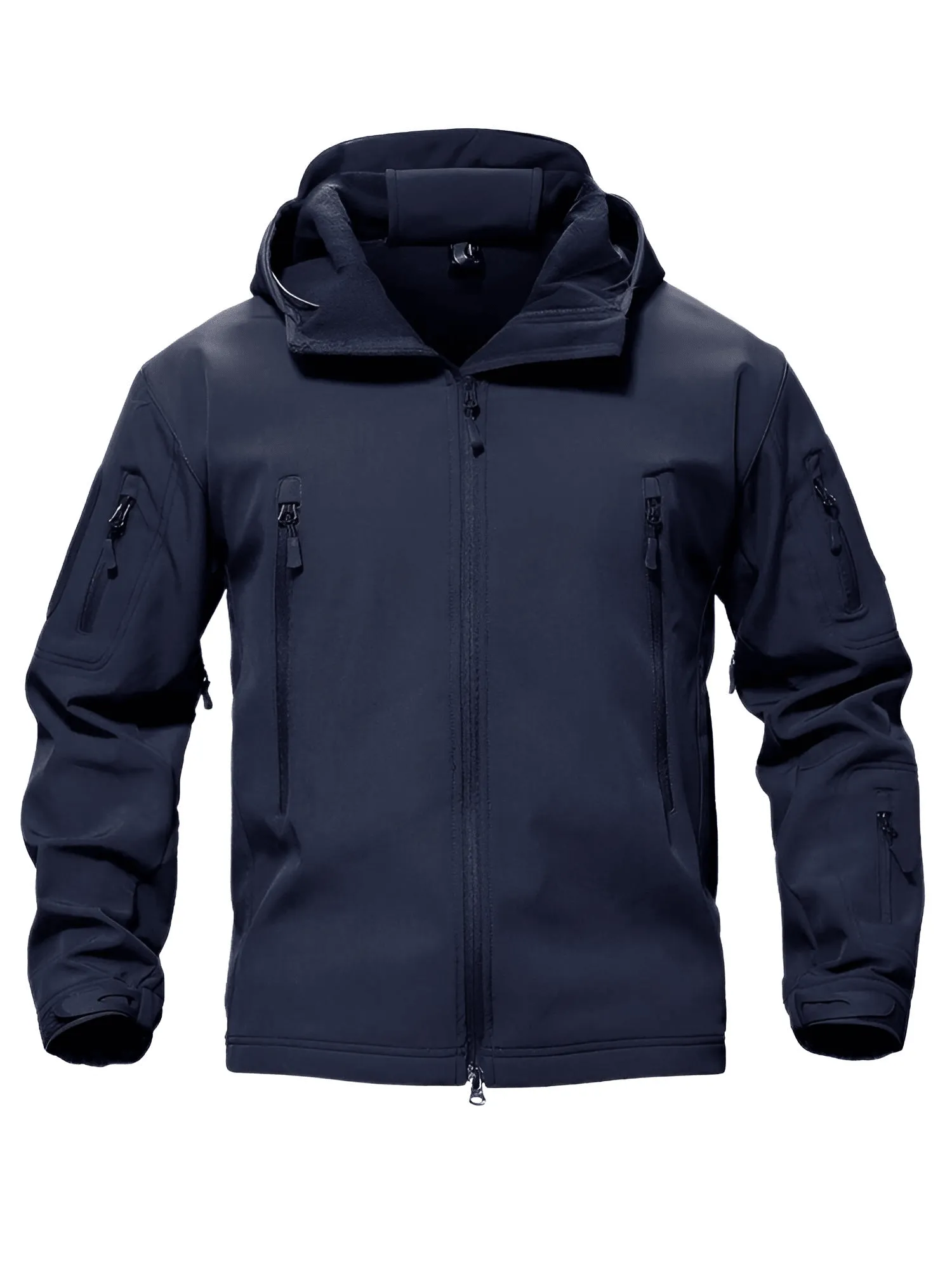 Men's Winter Jacket - Water-Resistant Soft Shell Coat with Hood & Fleece Lining