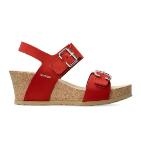 Mephisto Lissandra Wedge Sandal (Women) - Scarlet Sandalbuck