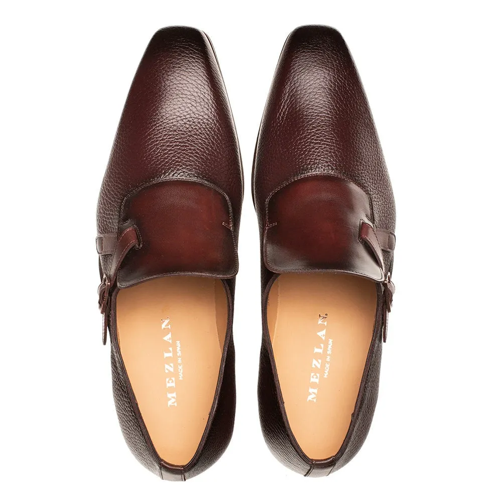 Mezlan Aceto 20848 Men's Shoes Burgundy & Chocolate Deer-Skin / Calf-Skin Leather Strap Slip-On Loafers (MZ3657)