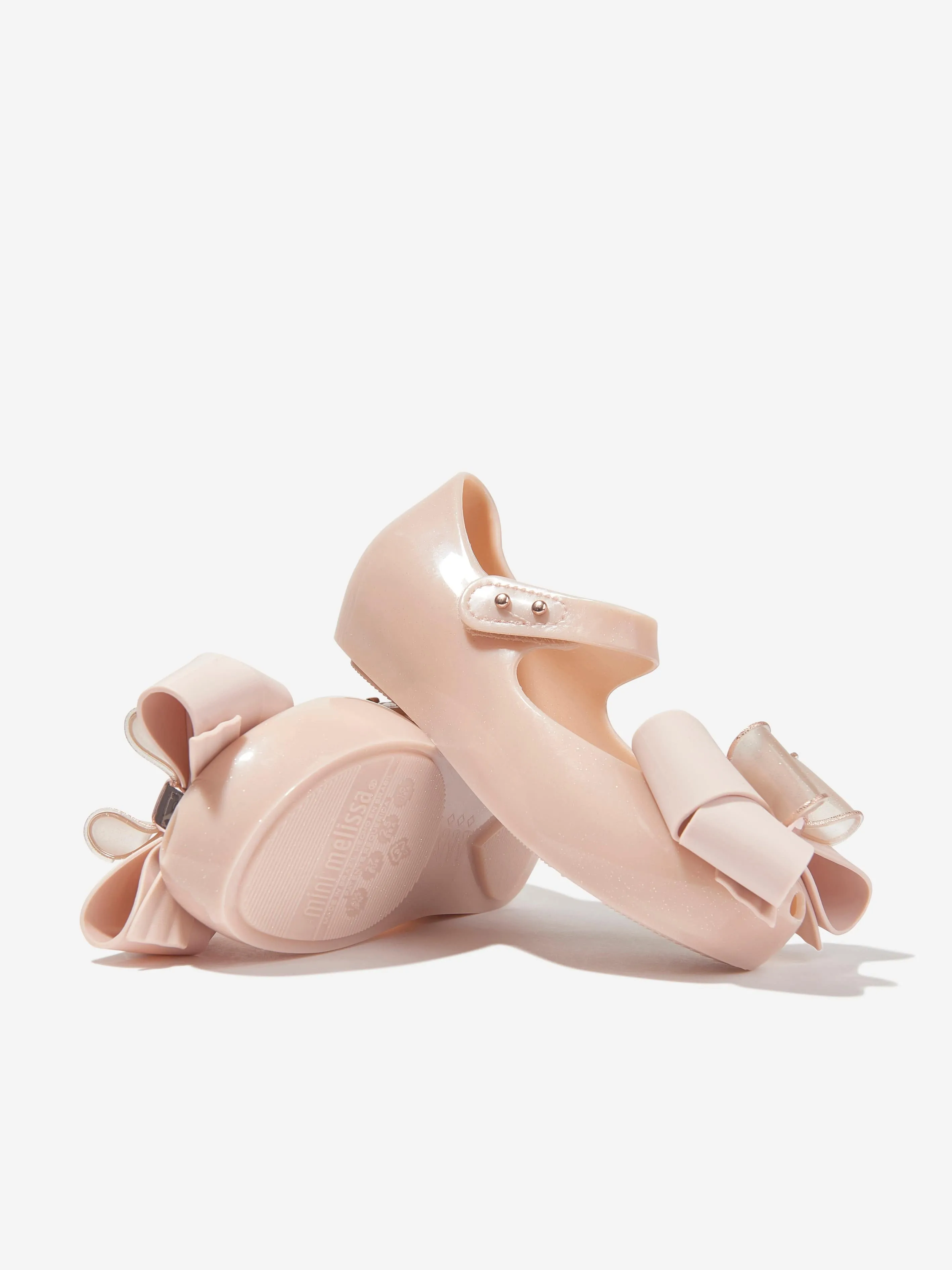 Mini Melissa Girls Mini Ultragirl Fab Bow Ballerinas in Pink