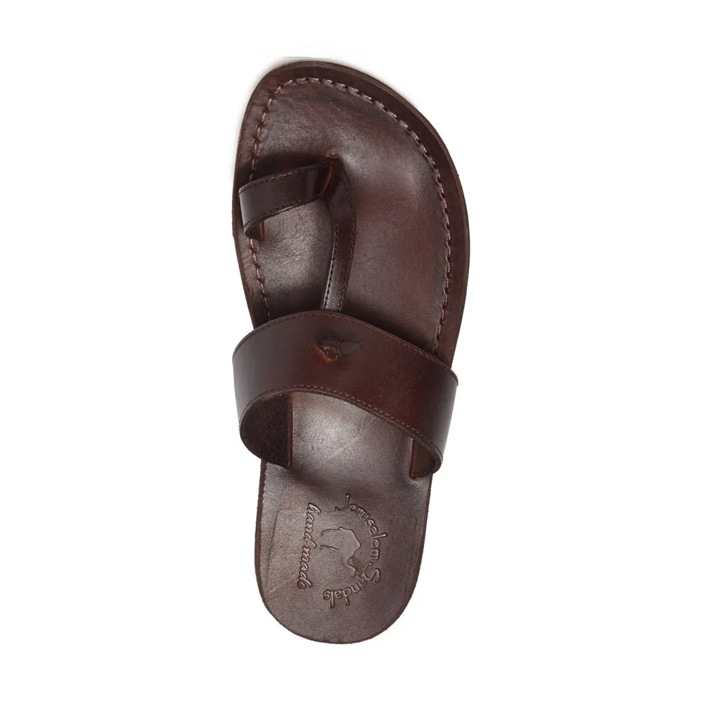 Nathan - Leather Slip On Sandal | Brown