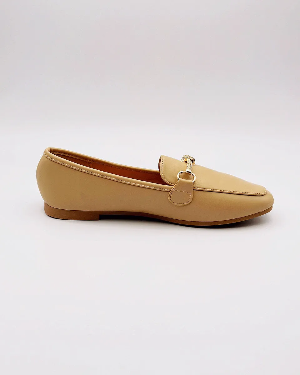 Nellie Rhinestone Knot Flat Loafers - Size 6