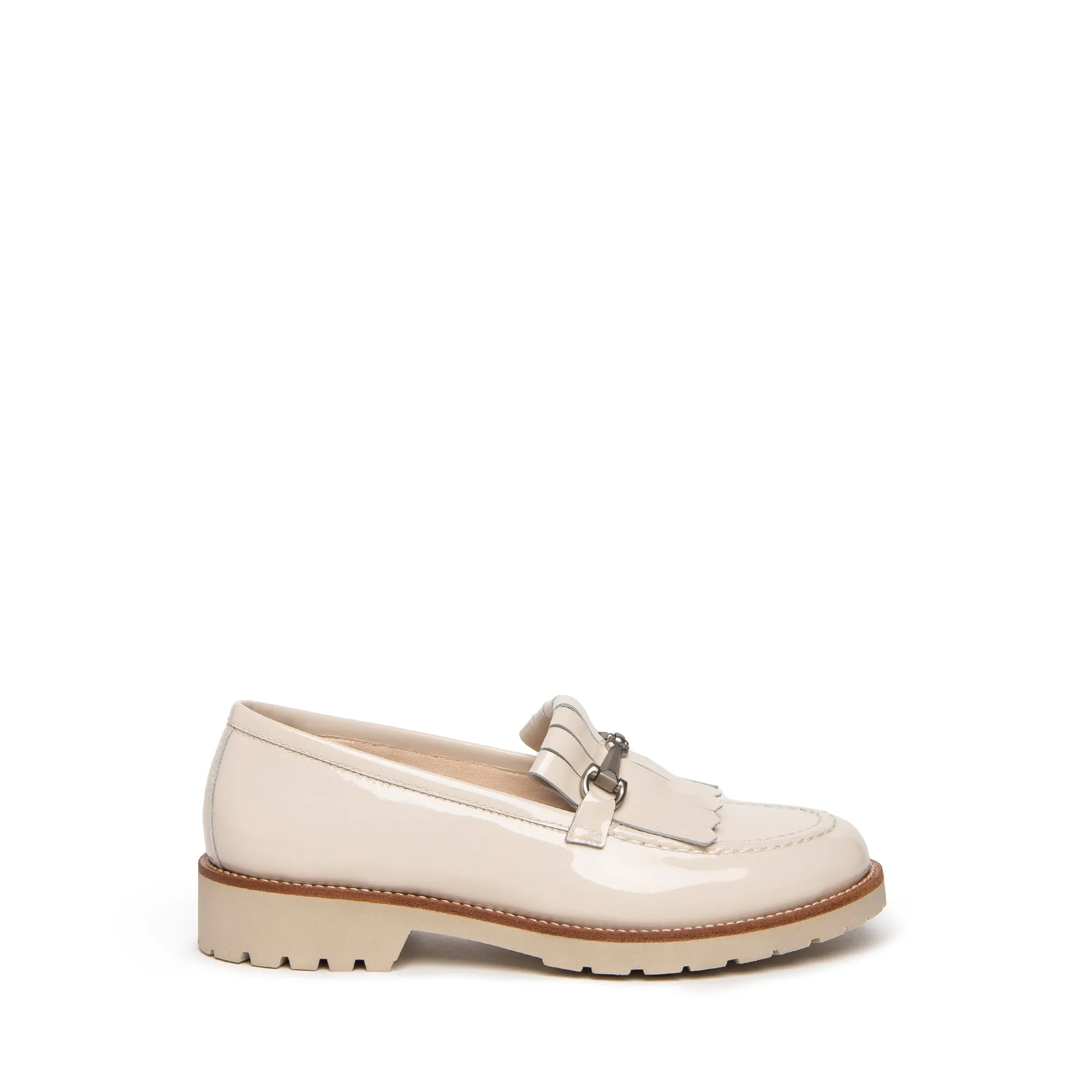 NeroGiardini Cream Patent Leather Loafers