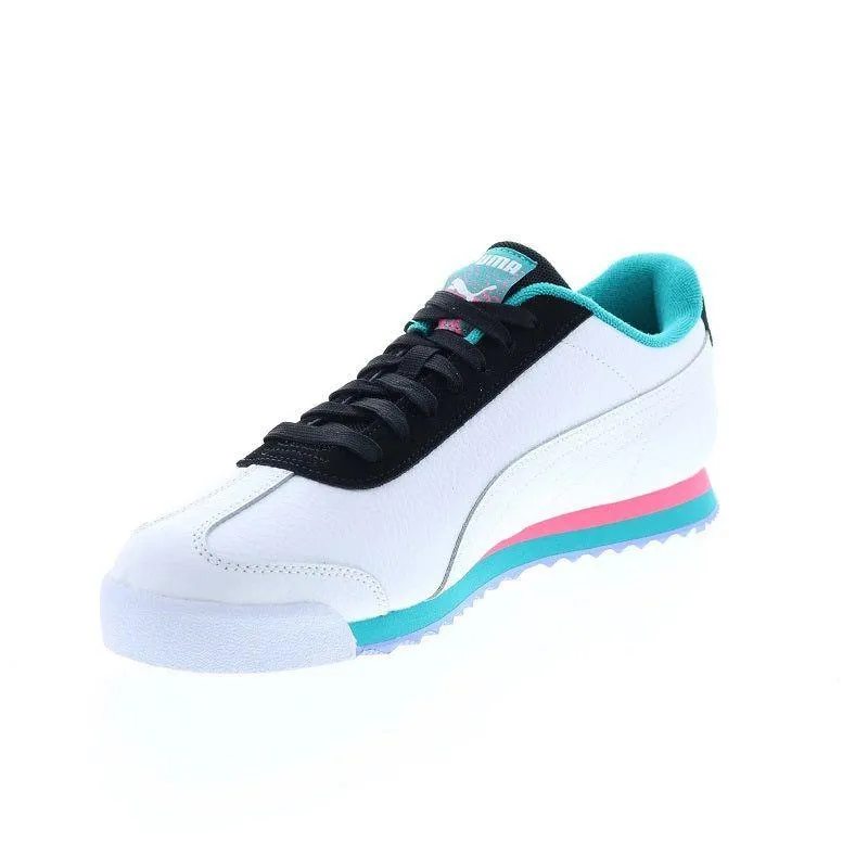 Puma Men's Roma Basic Fandom Shoes - White / Phantom Black / Deep Aqua / Sunset Glow