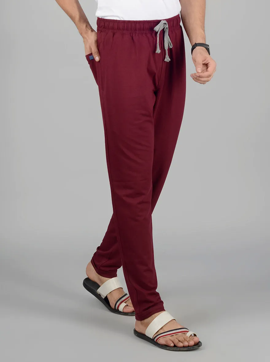 Red Solid Regular Fit Track Pant | JadeBlue