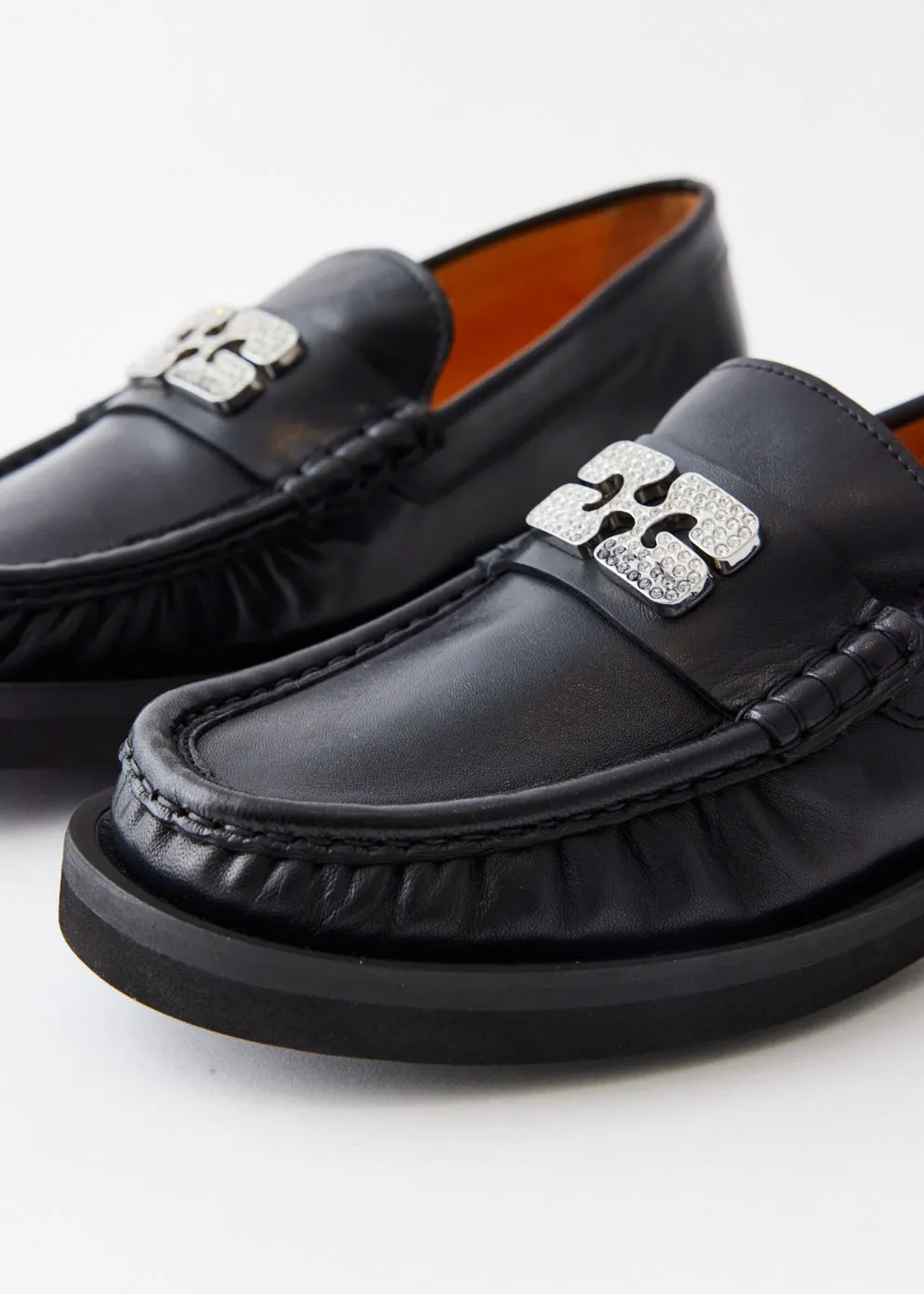 Rhinestone Logo Loafers