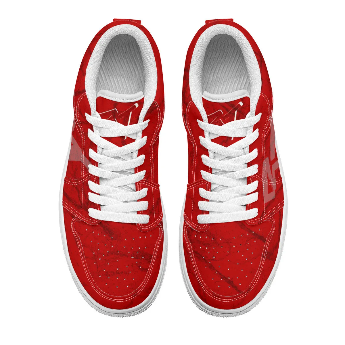 RVT Brand Unisex Low Top Skateboard Sneakers_Red