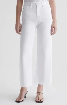 Saige Wide Leg Crop in White