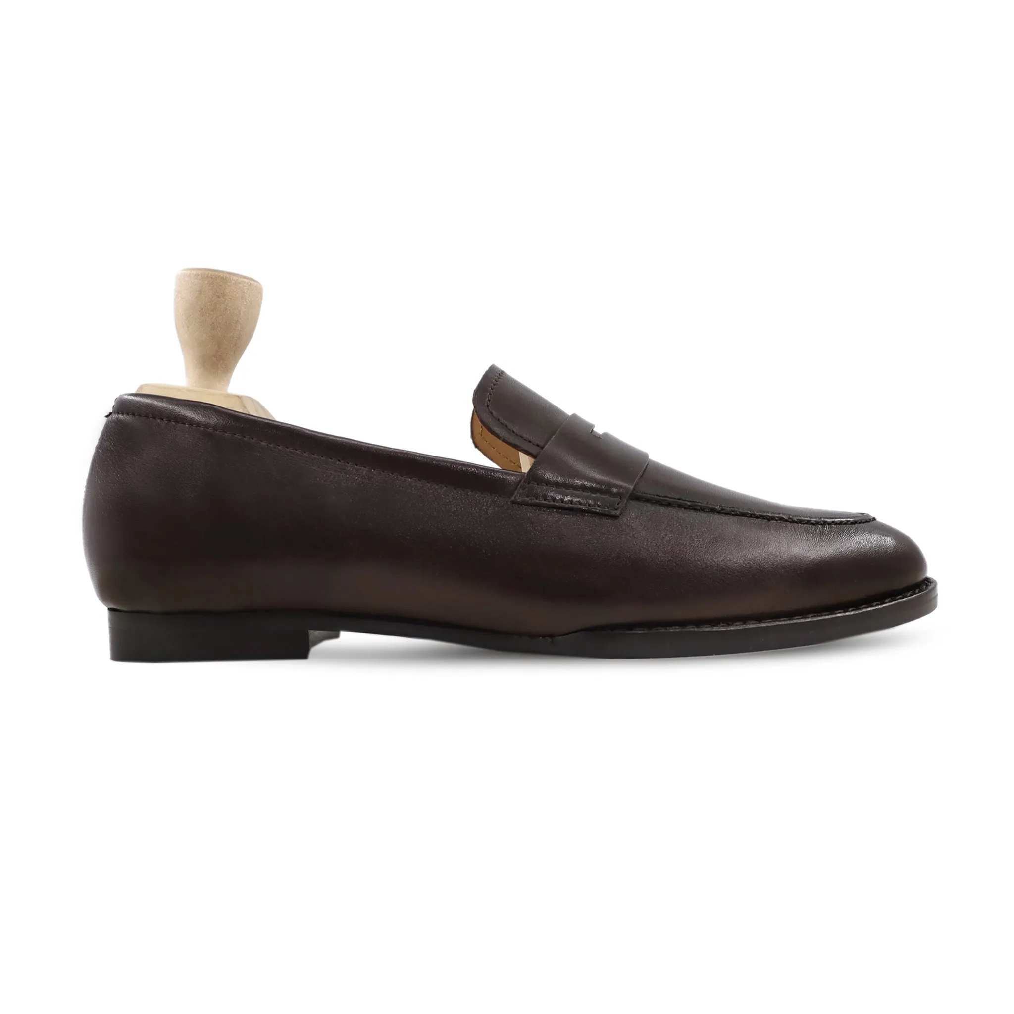 Shinobu - Men's Dark Brown Calf Leather Loafer