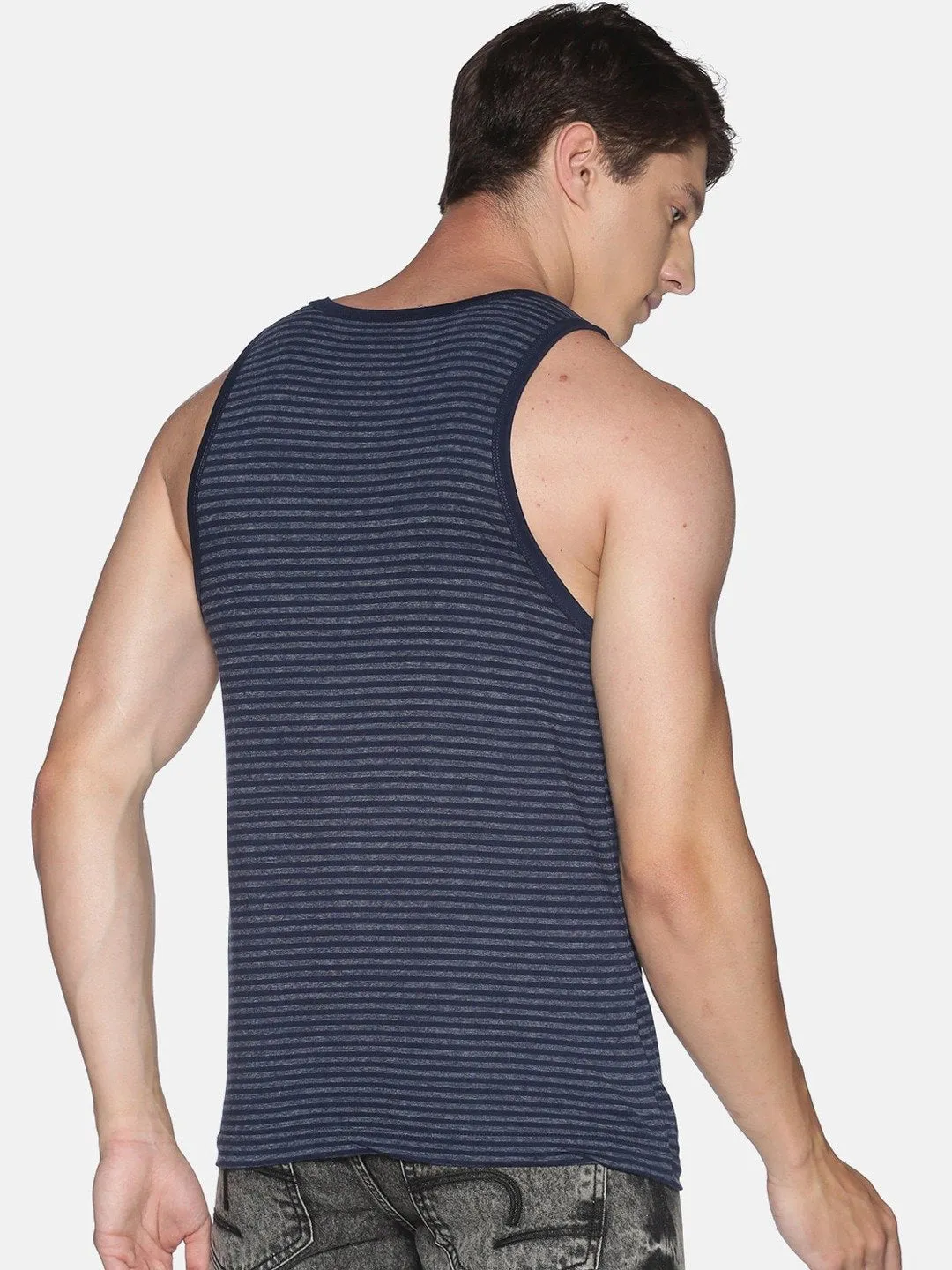 Sleeveless Blue Sando Vest Tank Top for Men