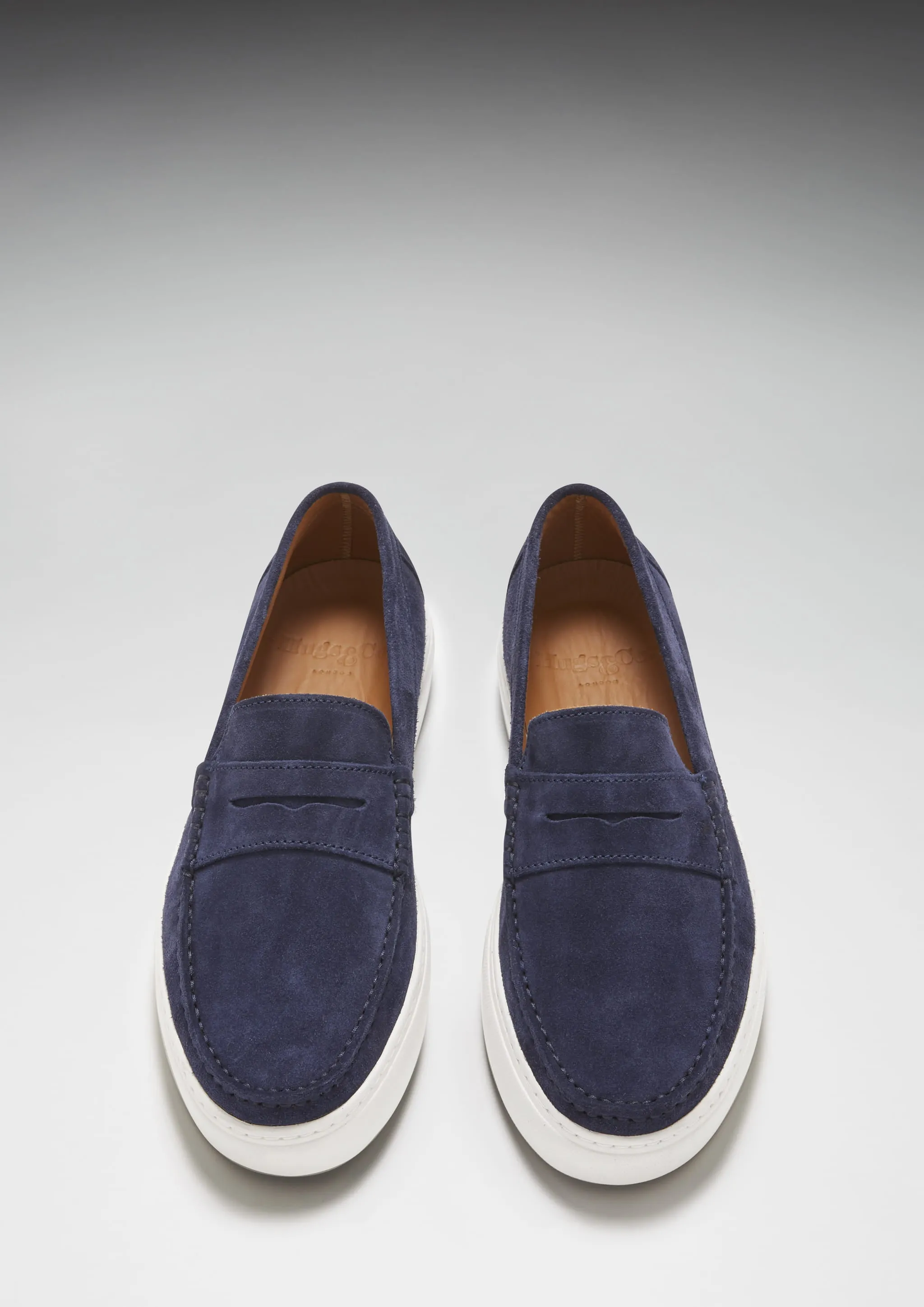 Slip-on Sneaker Loafers, navy blue suede