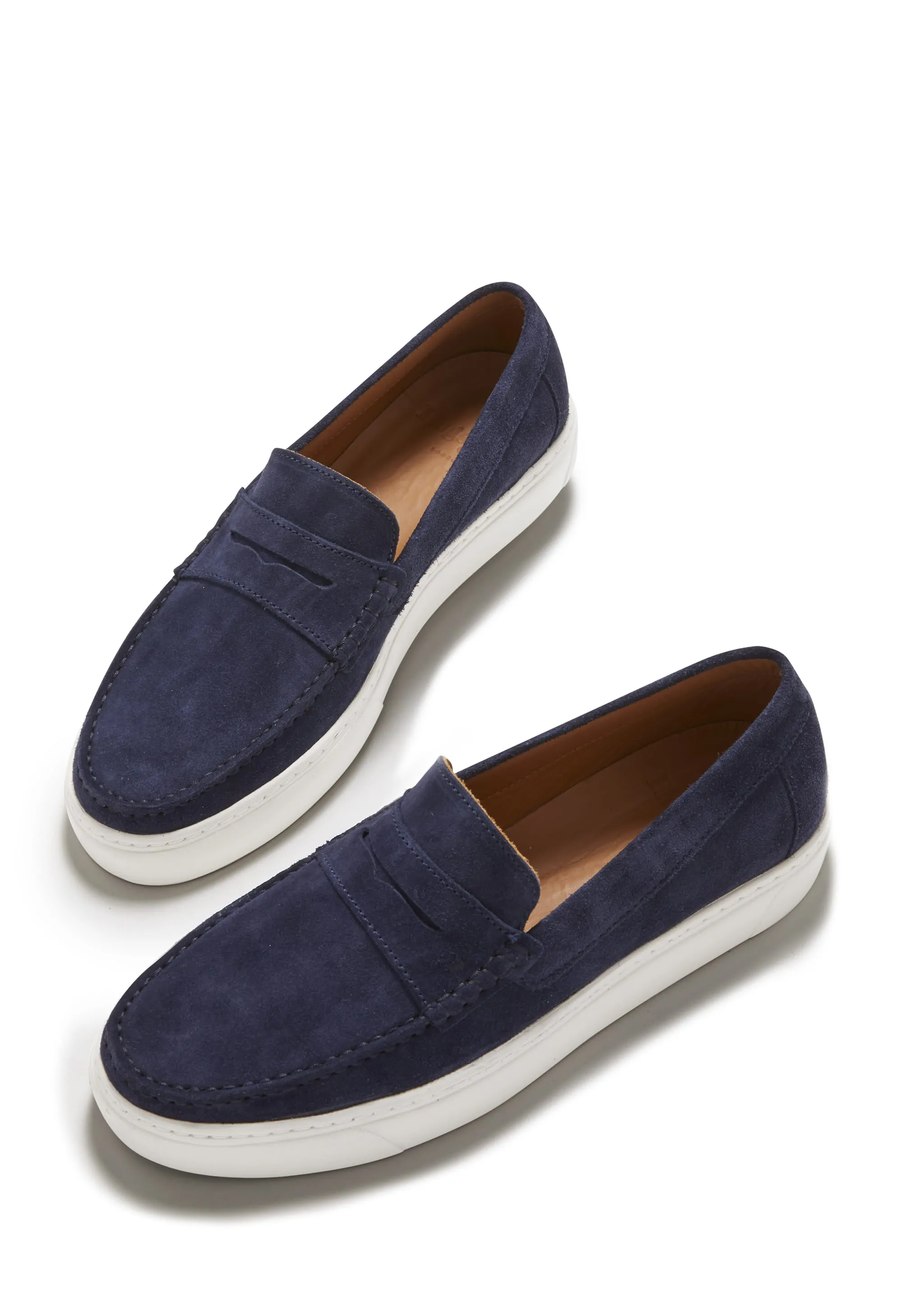 Slip-on Sneaker Loafers, navy blue suede