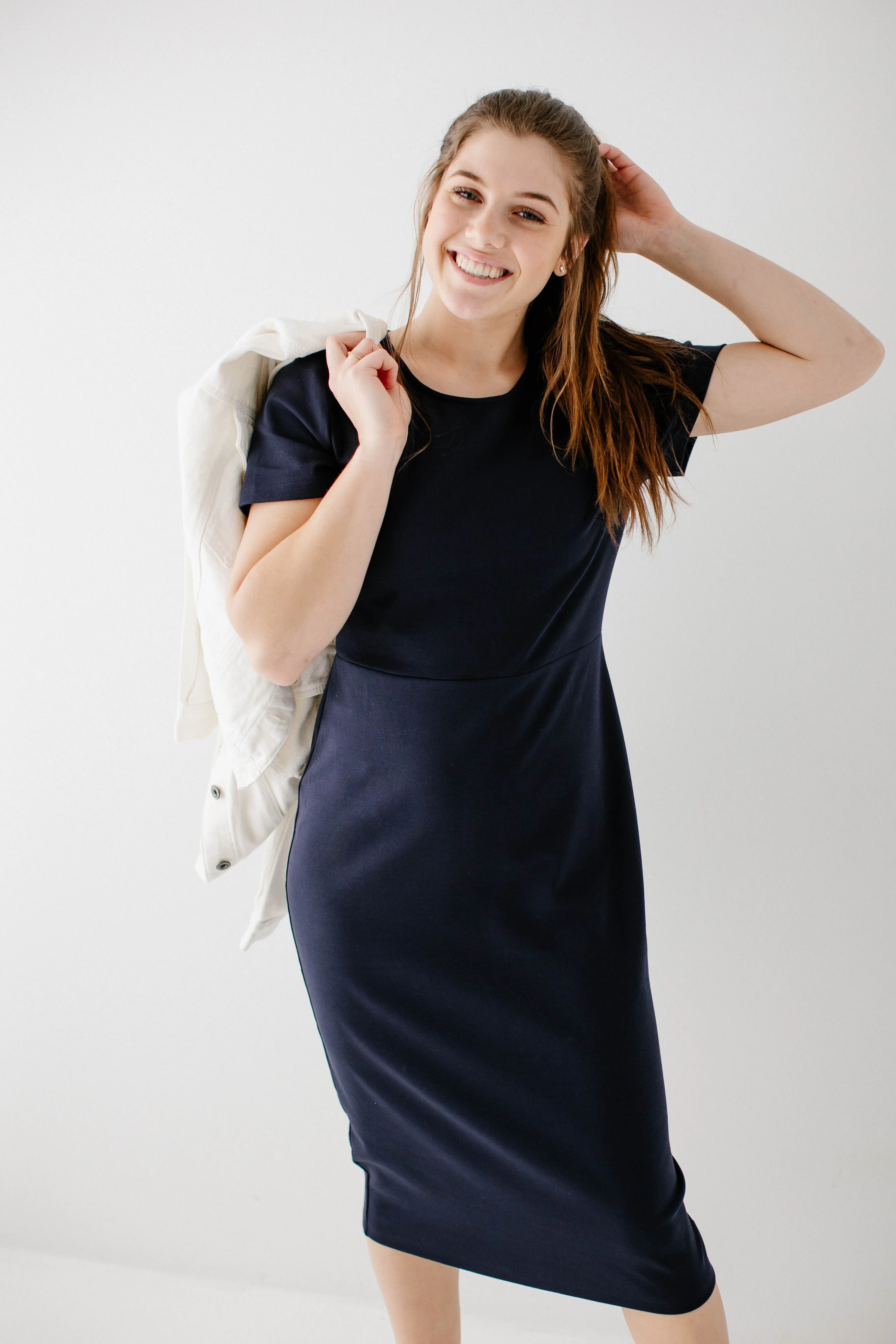 'Spencer' Ponte Knit Midi Dress