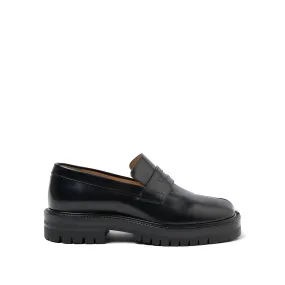 Tabi Leather Loafers Chunky Sole in Black