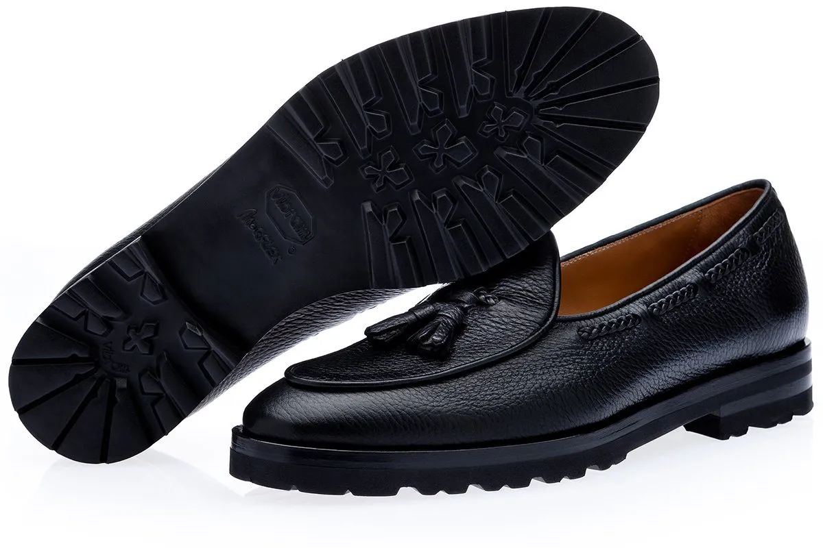 TANGERINE 8-T DEER BLACK BELGIAN LOAFERS