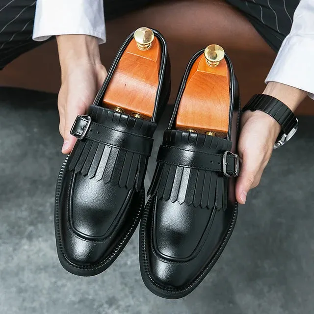 Tassels Square Toe Slip-On Loafers