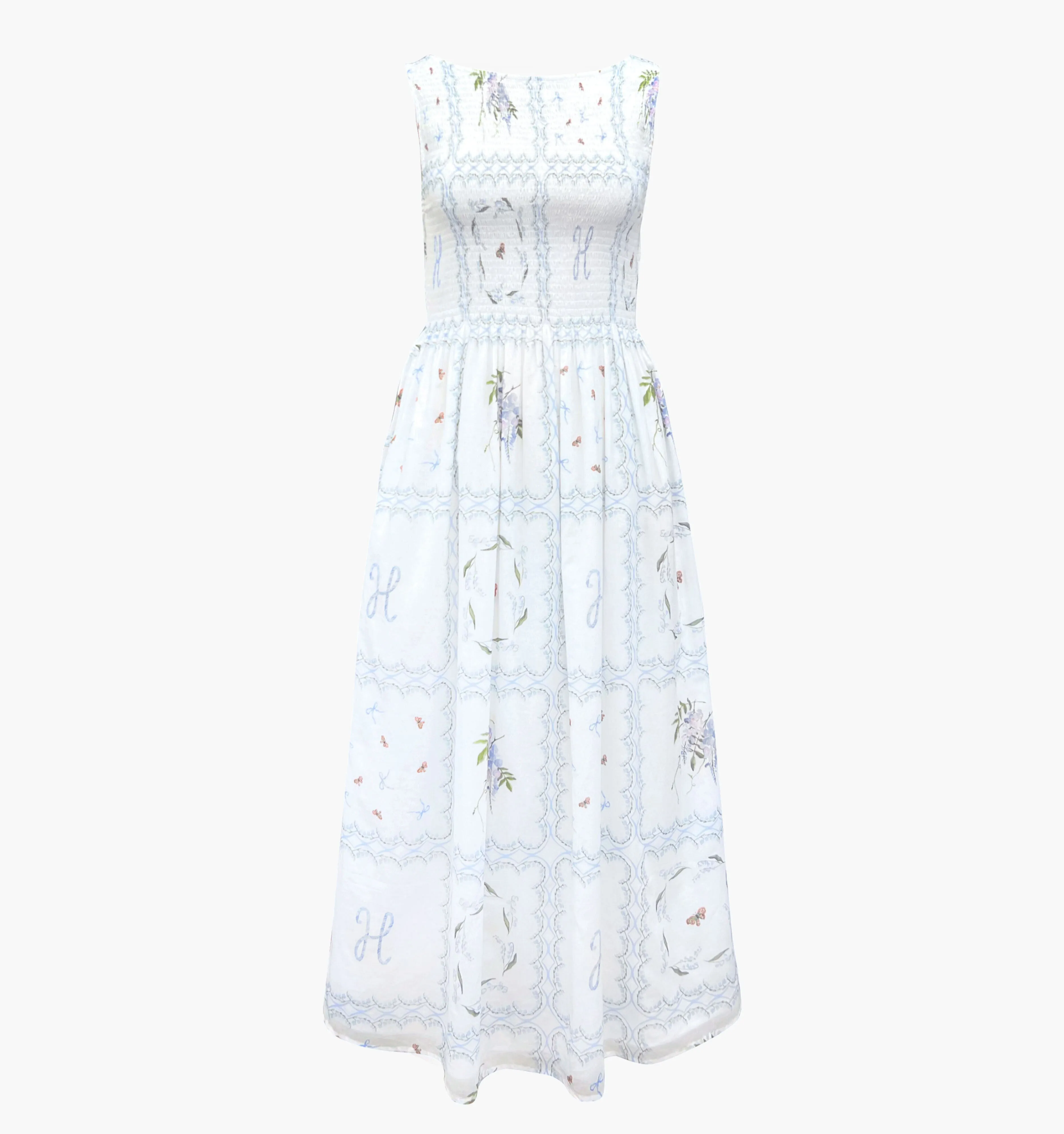 The Cosima Nap Dress - White Floral Patchwork