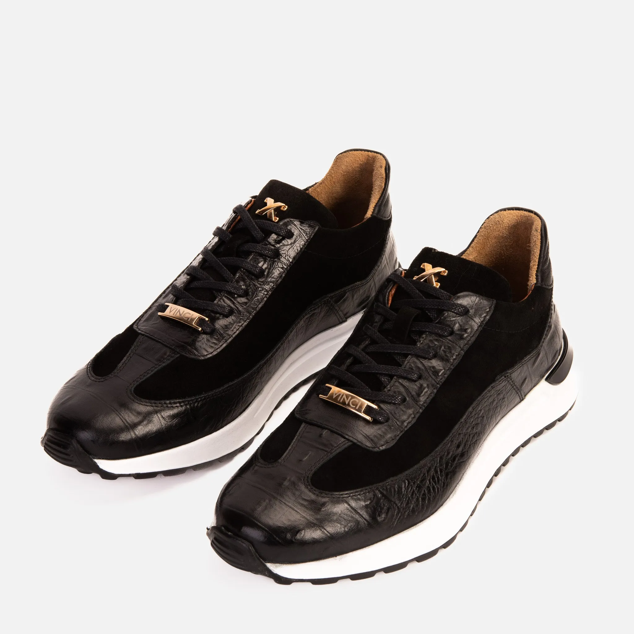 The Savamala Black Leather Men Sneaker Final Sale!