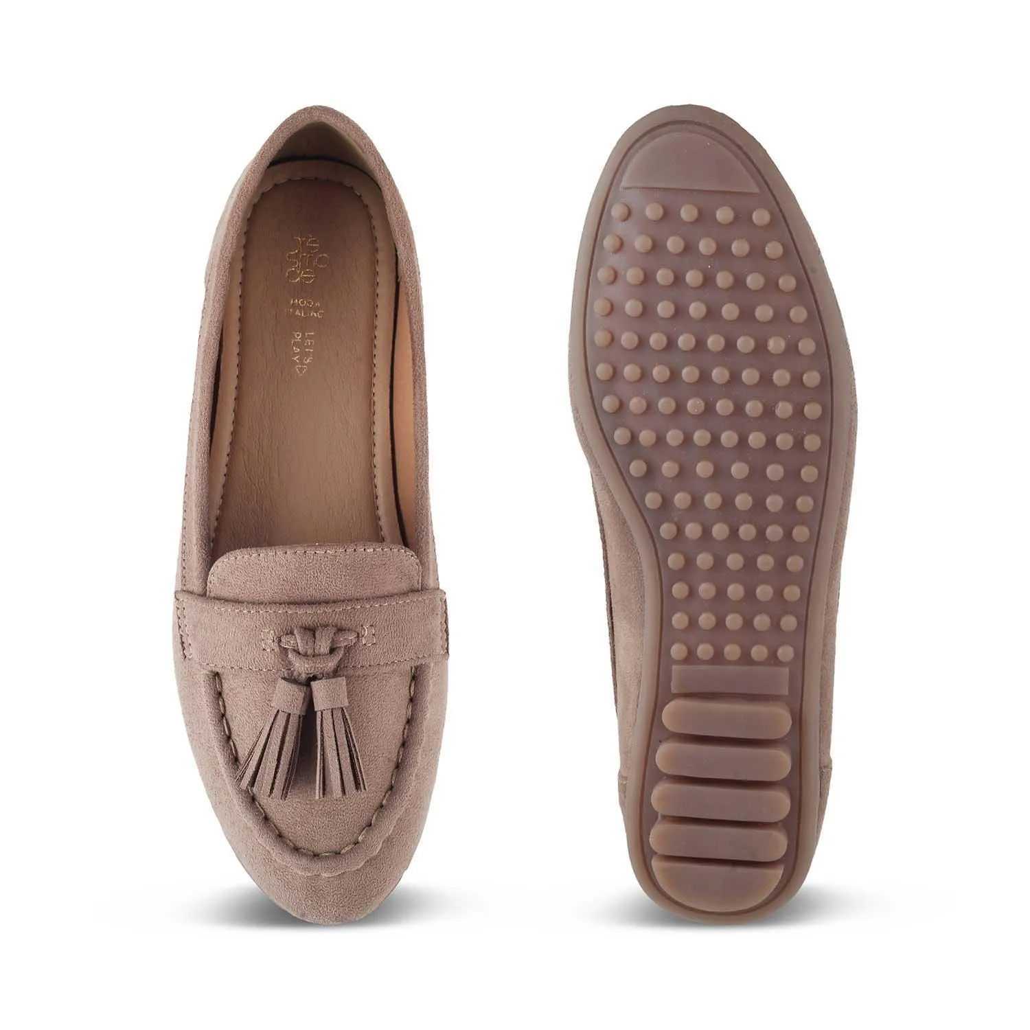 Tresmode Jonum Beige Women's Dress Tassel Loafers